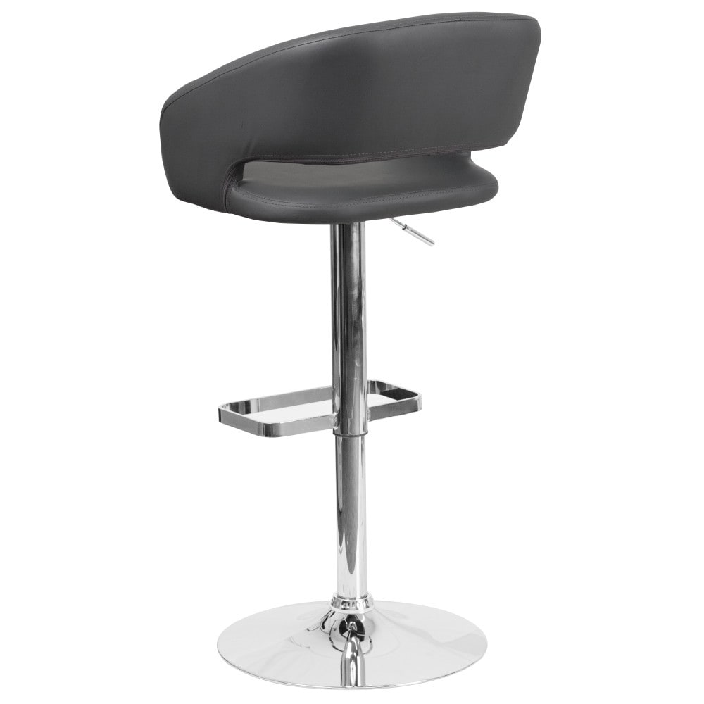 Tabouret de bar moderne rembourré à hauteur réglable avec dossier arrondi