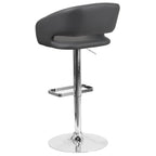 Tabouret de bar moderne rembourré à hauteur réglable avec dossier arrondi