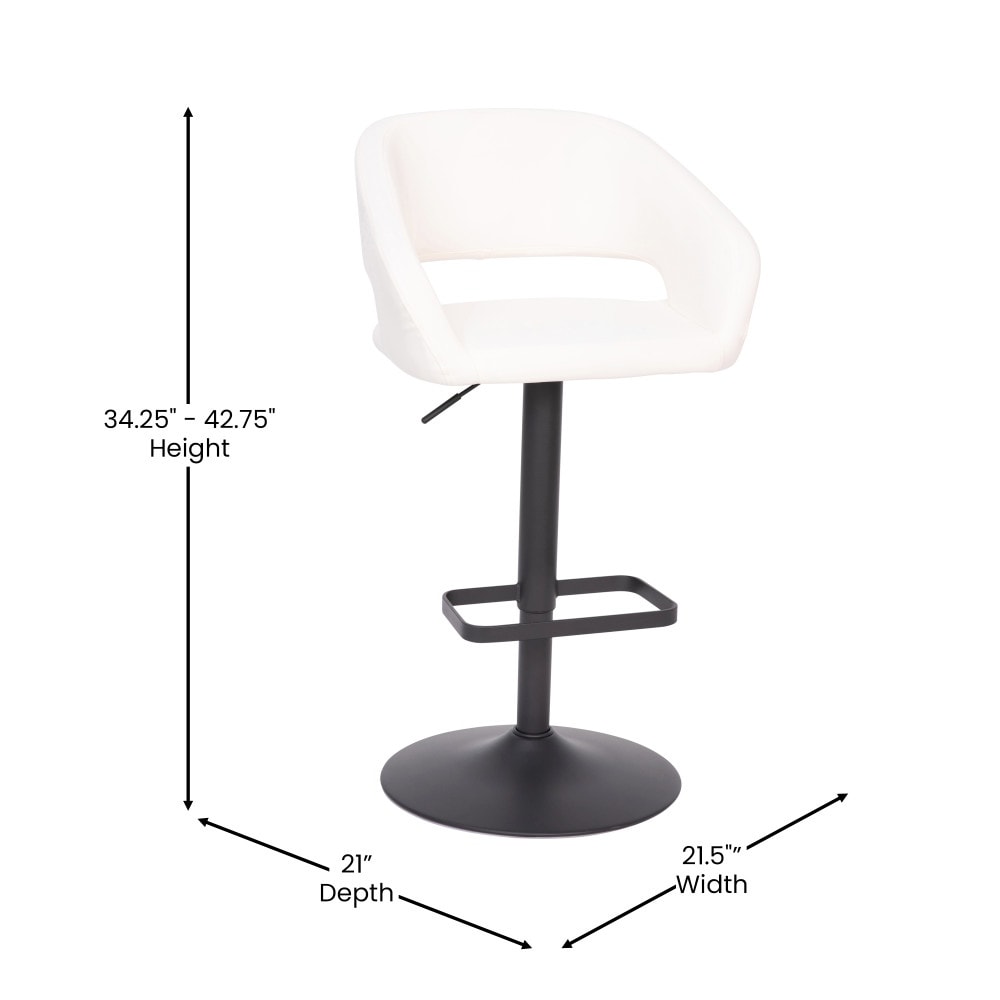 Tabouret de bar moderne rembourré à hauteur réglable avec dossier arrondi