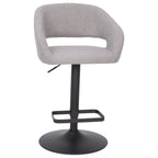 Tabouret de bar moderne rembourré à hauteur réglable avec dossier arrondi