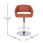 Tabouret de bar moderne rembourré à hauteur réglable avec dossier arrondi