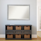Miroir mural biseauté pour salle de bain - Cadre en nickel brossé Vista