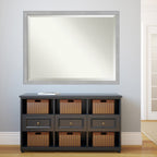 Miroir mural biseauté pour salle de bain - Cadre en nickel brossé Vista