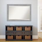 Miroir mural biseauté pour salle de bain - Cadre en nickel brossé Vista