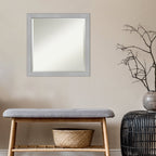 Miroir mural biseauté pour salle de bain - Cadre en nickel brossé Vista