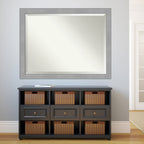 Miroir mural biseauté pour salle de bain - Cadre en nickel brossé Vista
