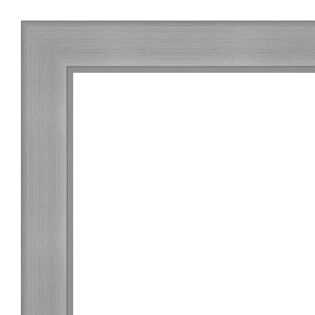 Miroir mural biseauté pour salle de bain - Cadre en nickel brossé Vista