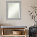 Miroir mural biseauté pour salle de bain - Cadre en nickel brossé Vista