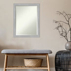 Miroir mural biseauté pour salle de bain - Cadre en nickel brossé Vista