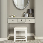 Tabouret de coiffeuse Crosley Vista blanc - 17,5 L x 15,75 P x 19,25 H