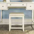 Tabouret de coiffeuse Crosley Vista blanc - 17,5 L x 15,75 P x 19,25 H