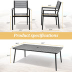 Ensemble de salle à manger d'extérieur VredHom 9 pièces avec chaises empilables – Lot de 9
