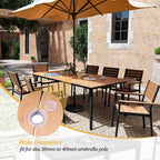 Ensemble de salle à manger d'extérieur VredHom 9 pièces avec chaises empilables – Lot de 9