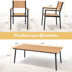 Ensemble de salle à manger d'extérieur VredHom 9 pièces avec chaises empilables – Lot de 9