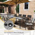 Ensemble de salle à manger d'extérieur VredHom 9 pièces avec chaises empilables – Lot de 9