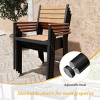 Ensemble de salle à manger d'extérieur VredHom 9 pièces avec chaises empilables – Lot de 9