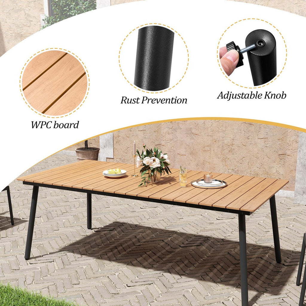 Ensemble de salle à manger d'extérieur VredHom 9 pièces avec chaises empilables – Lot de 9