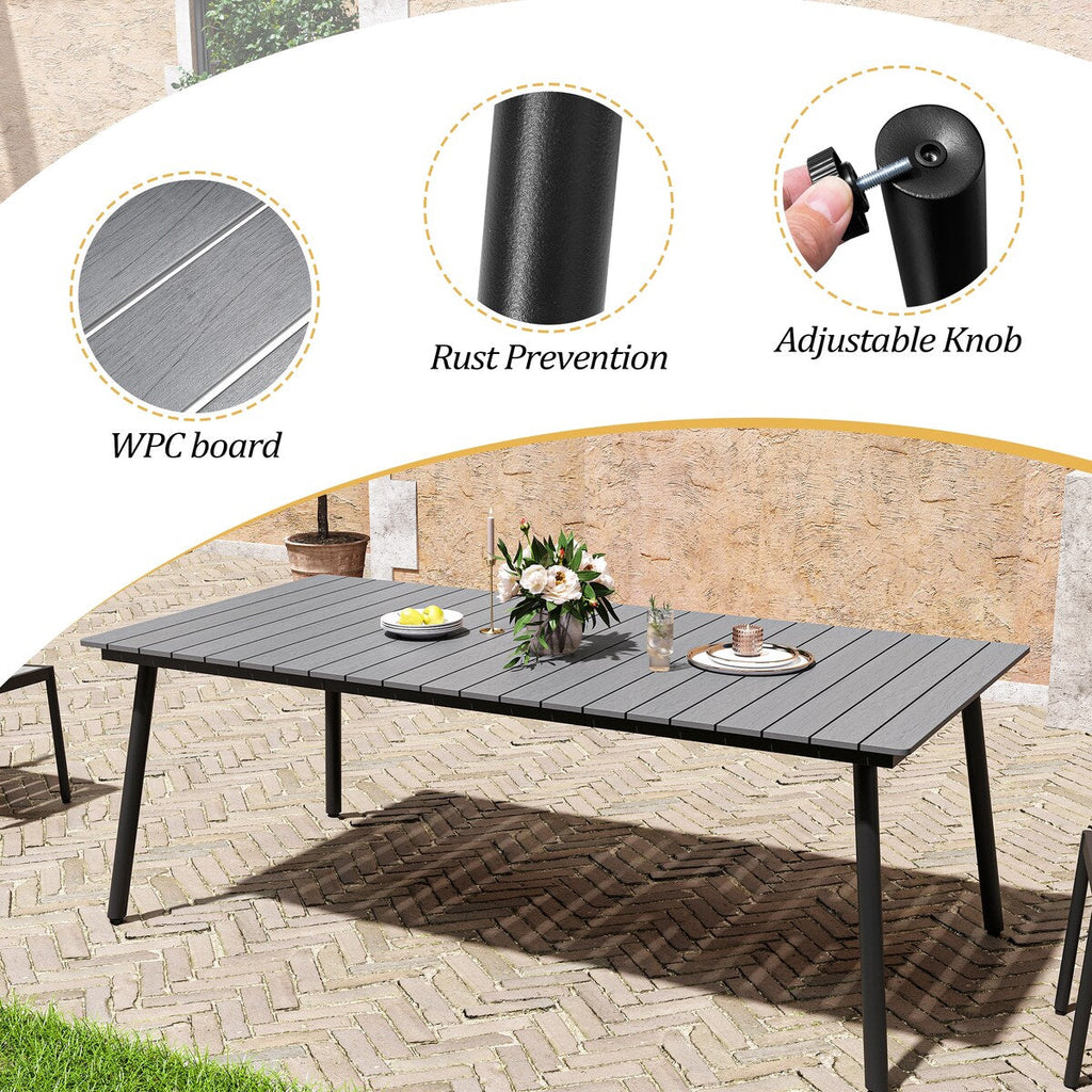 Ensemble de salle à manger d'extérieur VredHom 9 pièces avec chaises empilables – Lot de 9