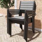 Ensemble de salle à manger d'extérieur VredHom 9 pièces avec chaises empilables – Lot de 9