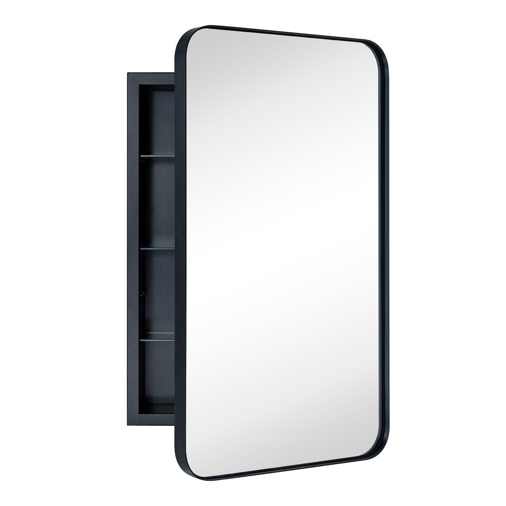 Armoire à pharmacie encastrée TEHOME WH avec miroir et étagères réglables