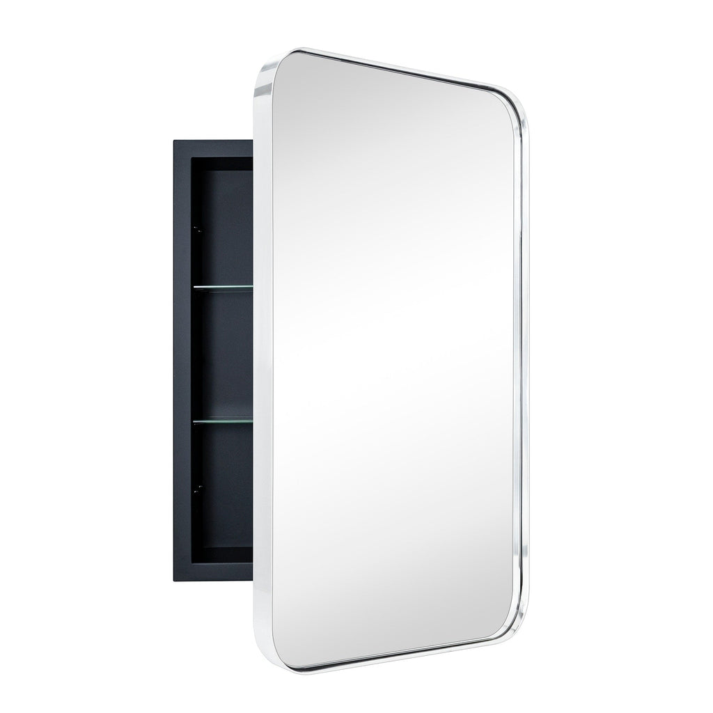Armoire à pharmacie encastrée TEHOME WH avec miroir et étagères réglables