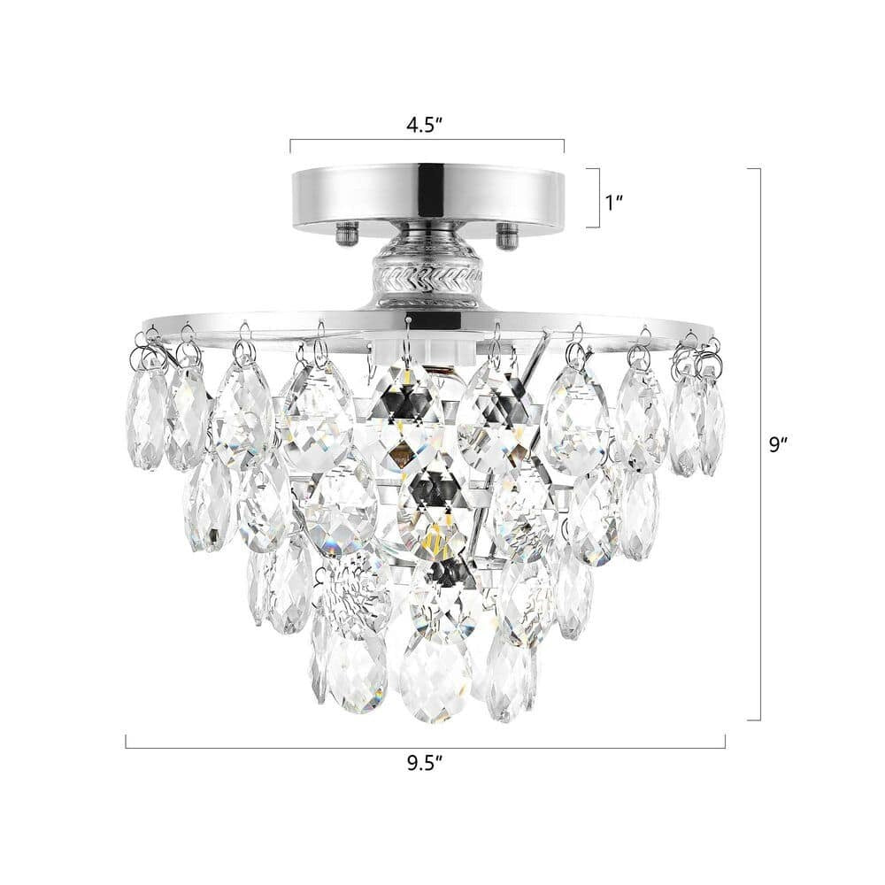 Petit plafonnier en cristal WINGBO, mini plafonnier semi-encastré... - N/A