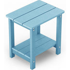 WINSOON All Weather HIPS Outdoor Side Tables 2-Tier Adirondack Tables End Tables 18inch