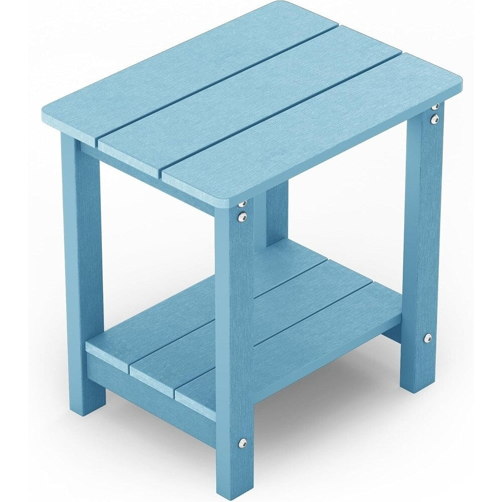 WINSOON All Weather HIPS Outdoor Side Tables 2-Tier Adirondack Tables End Tables 18inch