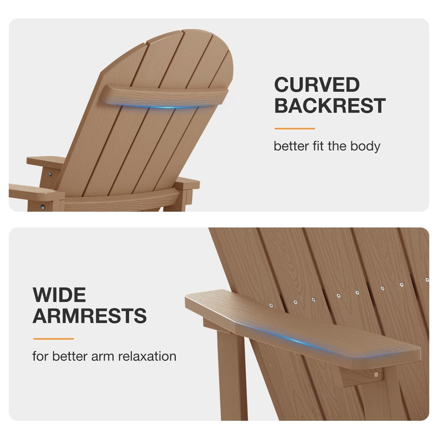 Chaise à bascule d'extérieur toutes saisons WINSOON, lot de 2