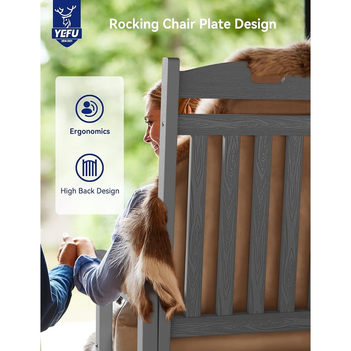 Chaise à bascule d'extérieur toutes saisons WINSOON, lot de 2