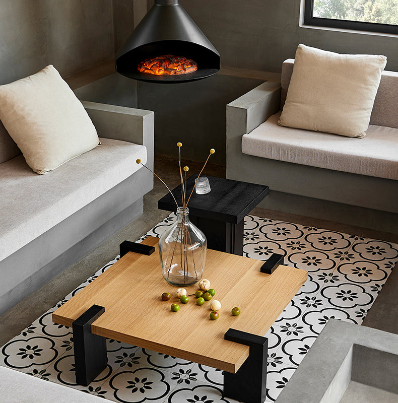 Table basse carrée en bois massif Modrest