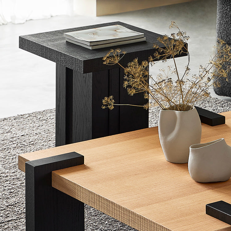 Table basse carrée en bois massif Modrest