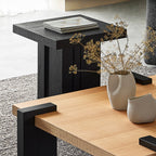 Table basse carrée en bois massif Modrest