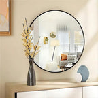 Miroir rond mural de salle de bain YVANLA avec cadre en métal