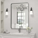 Miroir mural de salle de bain avec coin arrondi (1 pièce)