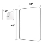 Miroir mural de salle de bain avec coin arrondi (1 pièce)