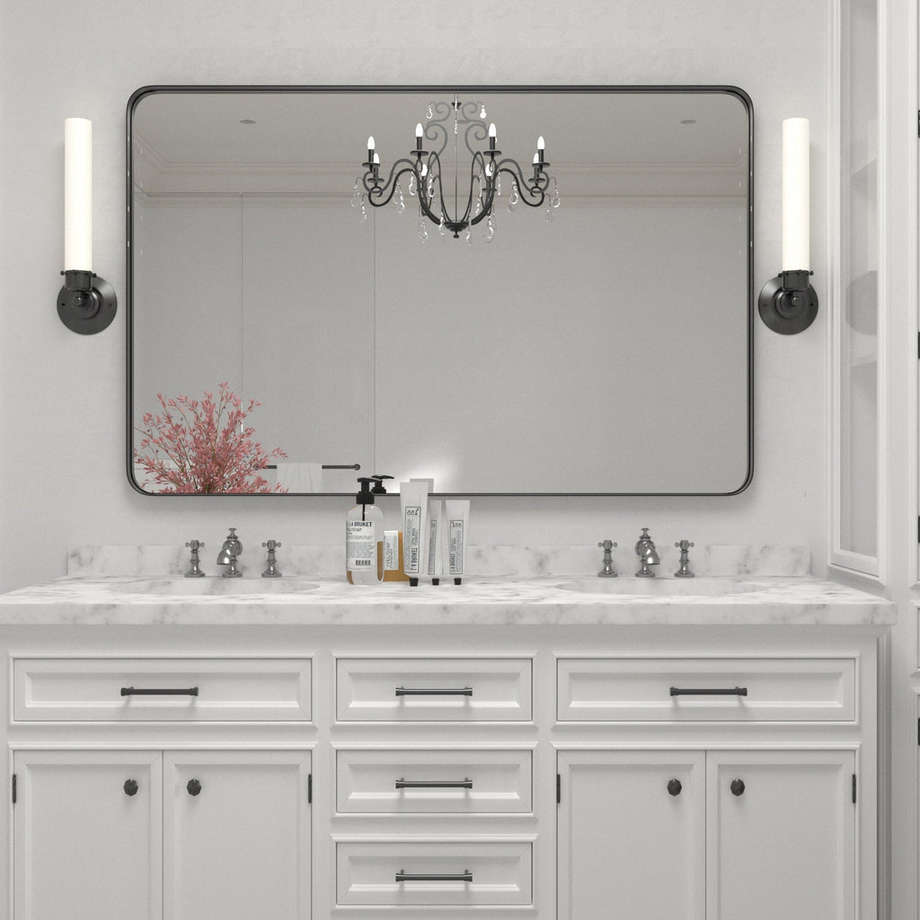 Miroir mural de salle de bain avec coin arrondi (1 pièce)