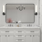 Miroir mural de salle de bain avec coin arrondi (1 pièce)