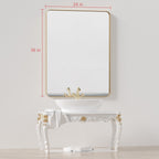 Miroir mural de salle de bain avec coin arrondi (1 pièce)
