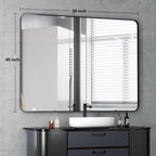 Miroir mural de salle de bain avec coin arrondi (1 pièce)