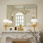 Miroir mural de salle de bain avec coin arrondi (1 pièce)