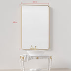 Miroir mural de salle de bain avec coin arrondi (1 pièce)