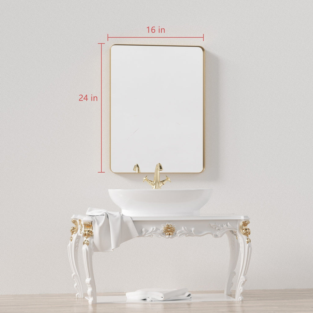 Miroir mural de salle de bain avec coin arrondi (1 pièce)