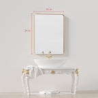 Miroir mural de salle de bain avec coin arrondi (1 pièce)