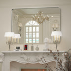 Miroir mural de salle de bain avec coin arrondi (1 pièce)