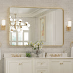 Miroir mural de salle de bain avec coin arrondi (1 pièce)