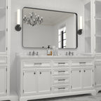 Miroir mural de salle de bain avec coin arrondi (1 pièce)