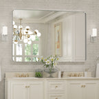 Miroir mural de salle de bain avec coin arrondi (1 pièce)
