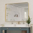 Miroir mural de salle de bain avec coin arrondi (1 pièce)