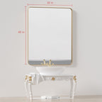 Miroir mural de salle de bain avec coin arrondi (1 pièce)